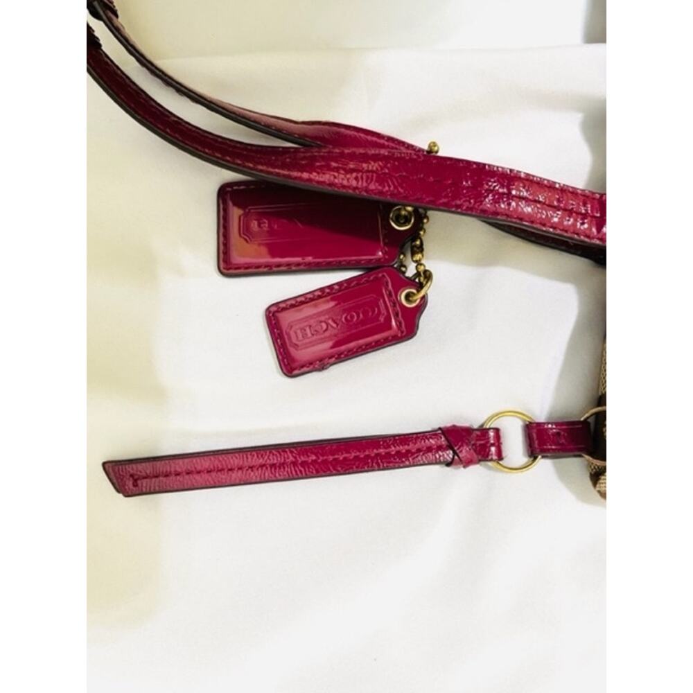 Coach Signature Python Stripe Raspberry Beige Tan… - image 10